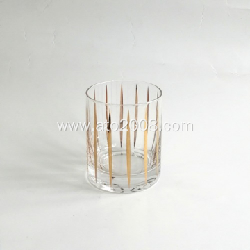 Glass Tumbler With Gold Decal